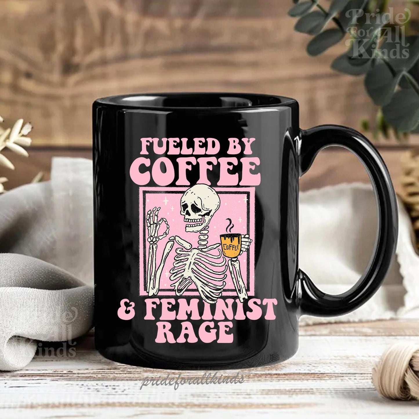 Fueled by coffee and feminist rage mug | feminist mug | liberal feminist human rights | anti trump mug | funny feminist | leftist gift |