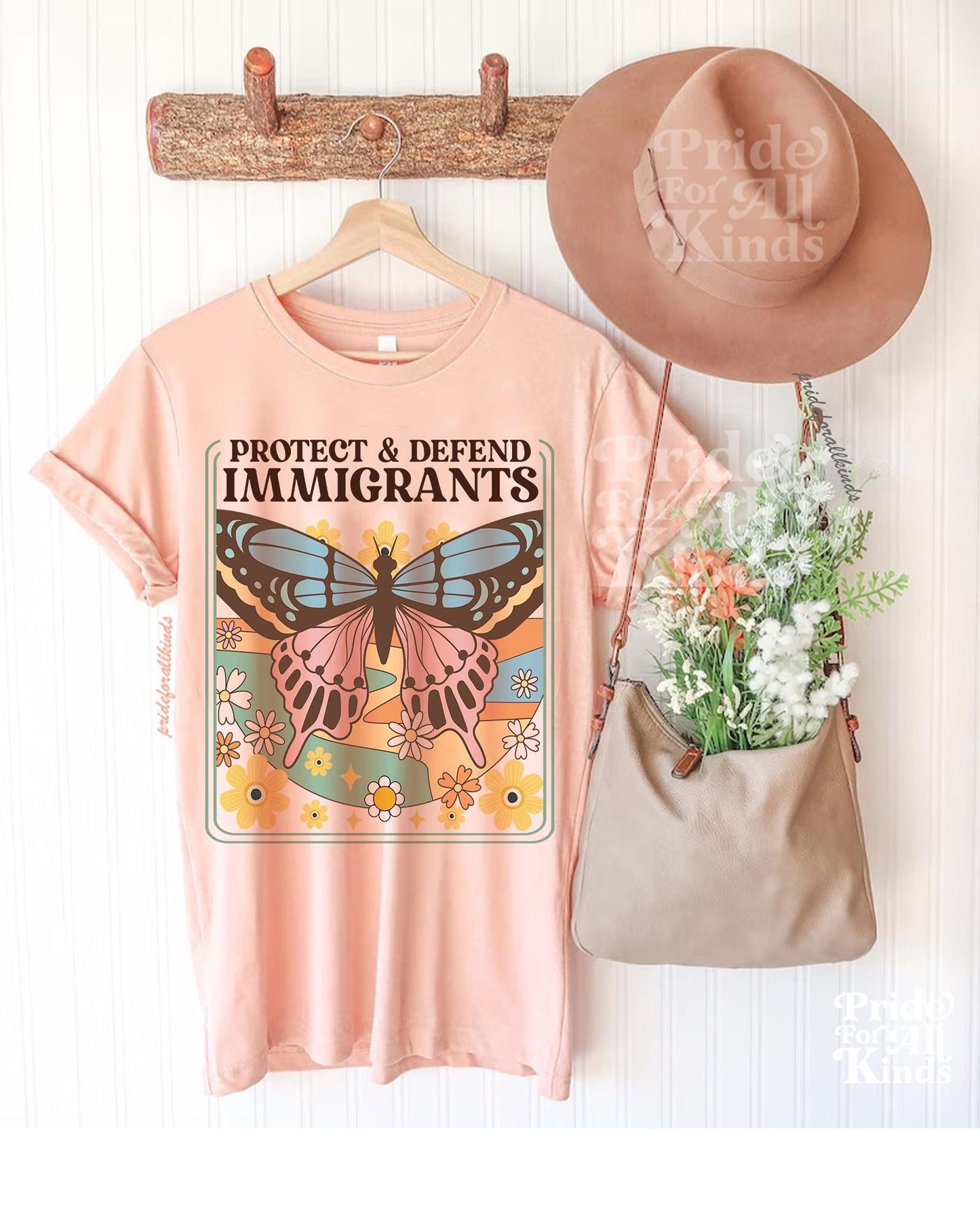 protect and defend immigrants | anti racism | immigrants make america great | anti fascism | no one is illegal on stolen land | liberal tee