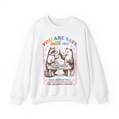 You are safe with me sweatshirt | trans rights | protect trans kids | queer youth | nonbinary parent | pride merch | lgbtq straight ally |