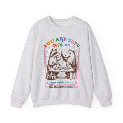 You are safe with me sweatshirt | trans rights | protect trans kids | queer youth | nonbinary parent | pride merch | lgbtq straight ally |