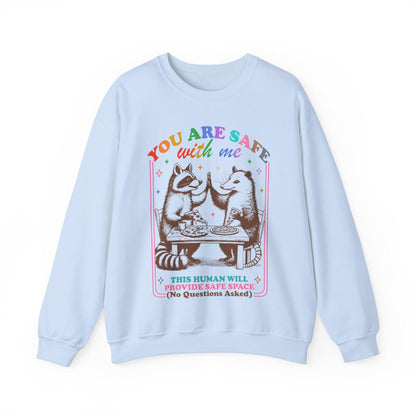 You are safe with me sweatshirt | trans rights | protect trans kids | queer youth | nonbinary parent | pride merch | lgbtq straight ally |