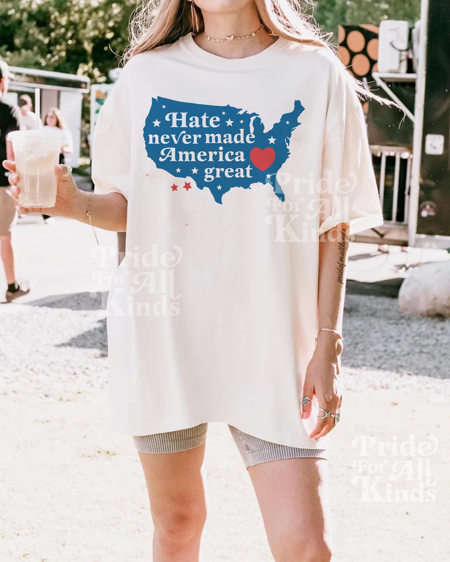 Hate Never Made America Great Comfort Colors | leftist shirt | liberal feminist human rights | liberal tshirt | anti racist social democrat