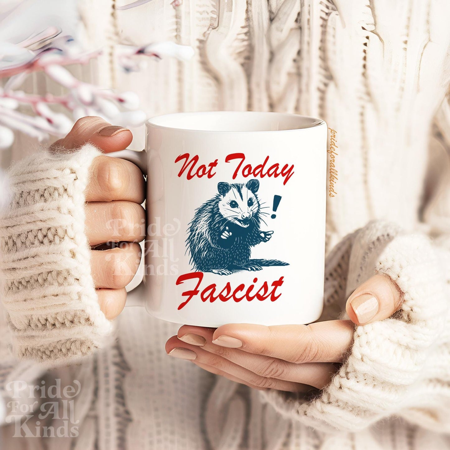 Not today fascist | feminist mug | liberal mug | anti fascism | anti capitalism | leftist gift | anti trump coffee mug | feminist coffee |
