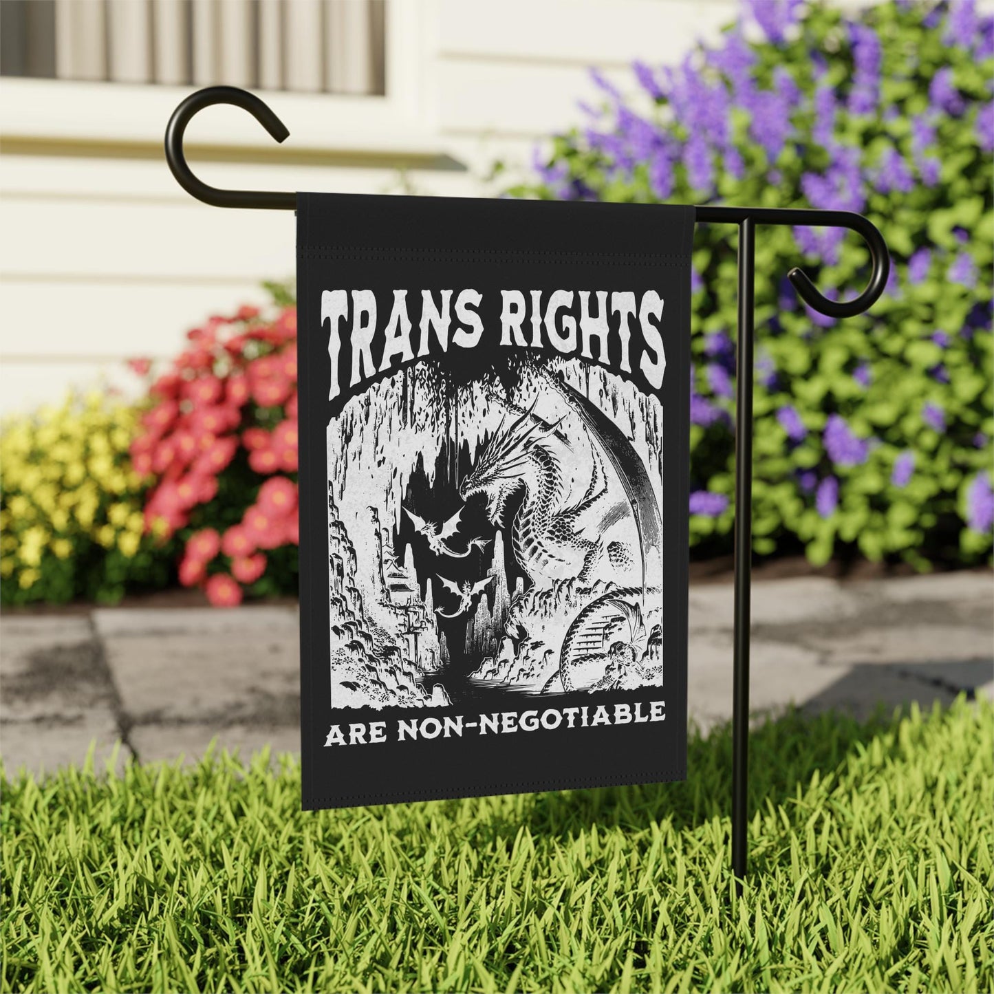 Trans rights are non negotiable flag | protect trans kids | transgender gift | transgender art | transgender mtf | lgbtq straight ally sign