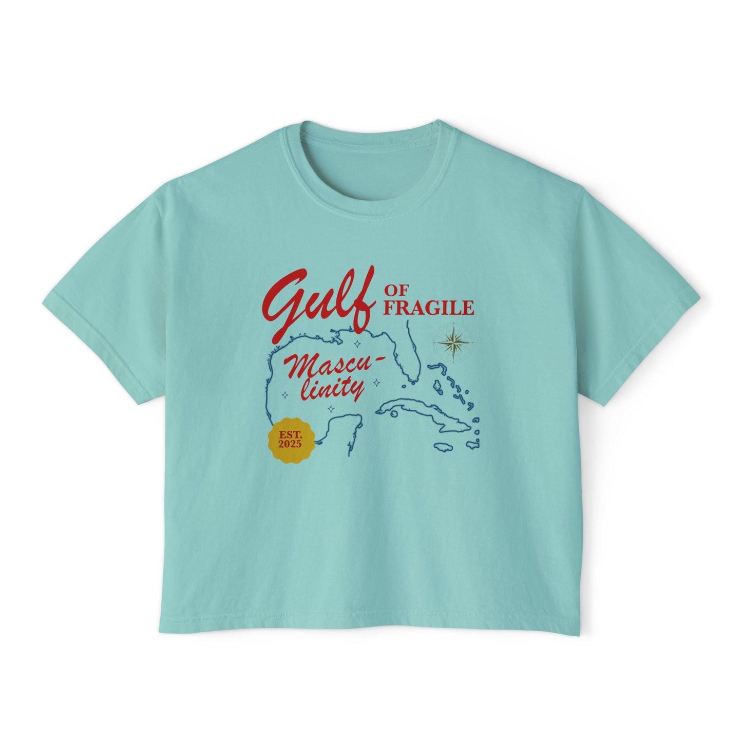 Gulf of fragile masculinity crop top | feminist crop top | gulf of mexico crop | pro immigrant | anti fascism | anti capitalist | liberal