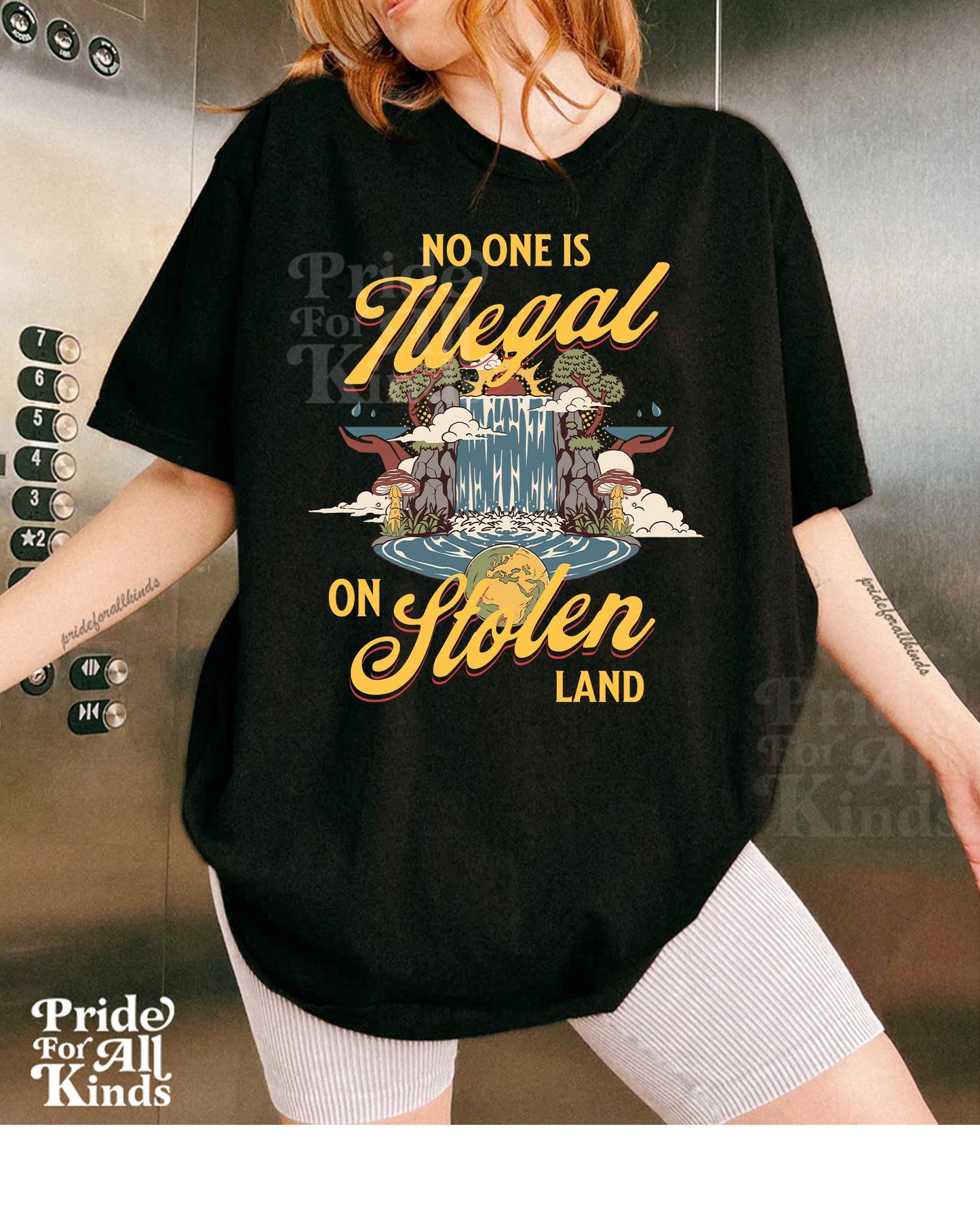 No one is illegal on stolen land | Comfort Colors | immigrants make america great | anti racism | anti fascism | liberal tshirt | leftist