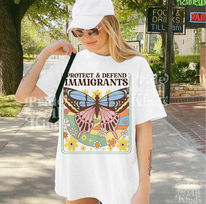 protect and defend immigrants | anti racism | immigrants make america great | anti fascism | no one is illegal on stolen land | liberal tee