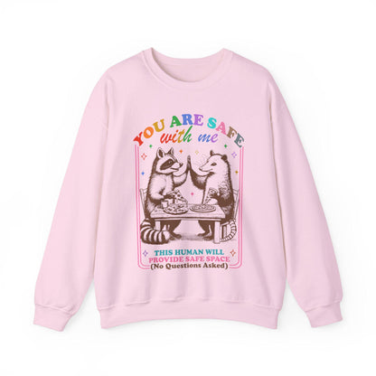 You are safe with me sweatshirt | trans rights | protect trans kids | queer youth | nonbinary parent | pride merch | lgbtq straight ally |