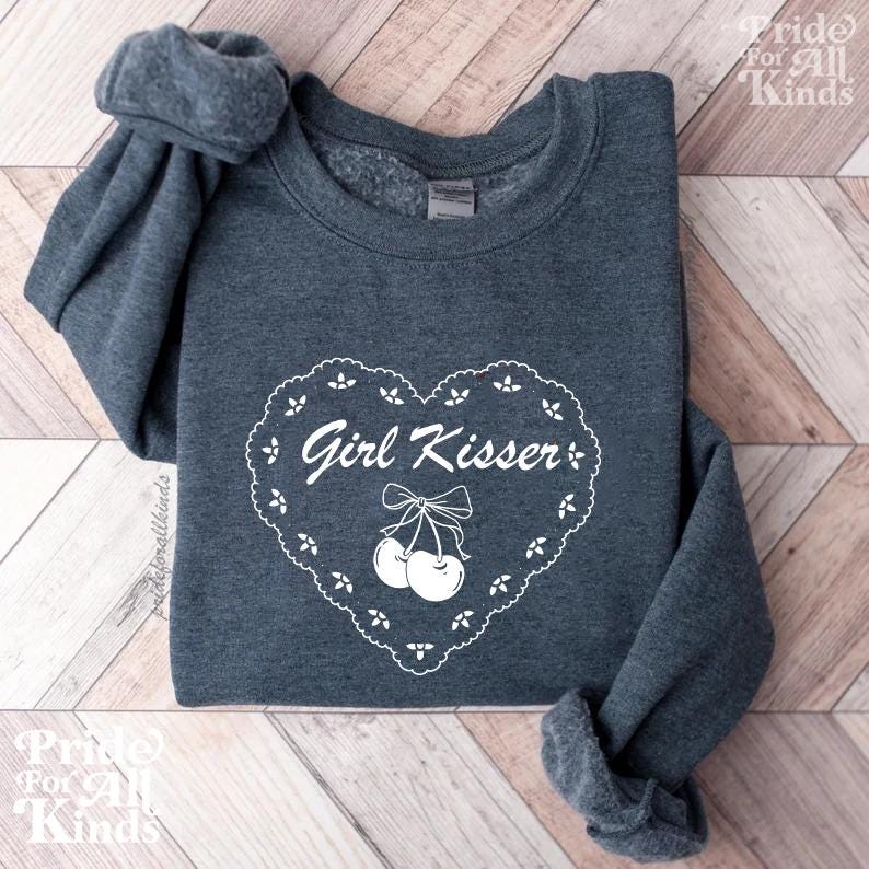 girl kisser shirt | lesbian sweatshirt | subtle lesbian | subtle bisexual | lesbian fashion | subtle pride shirt | pansexual | queer pride