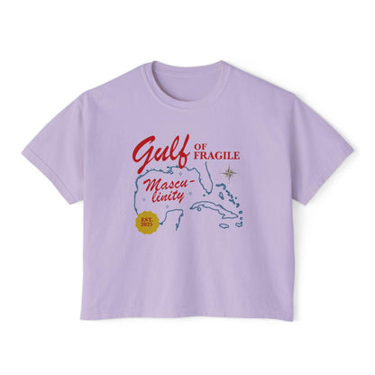 Gulf of fragile masculinity crop top | feminist crop top | gulf of mexico crop | pro immigrant | anti fascism | anti capitalist | liberal