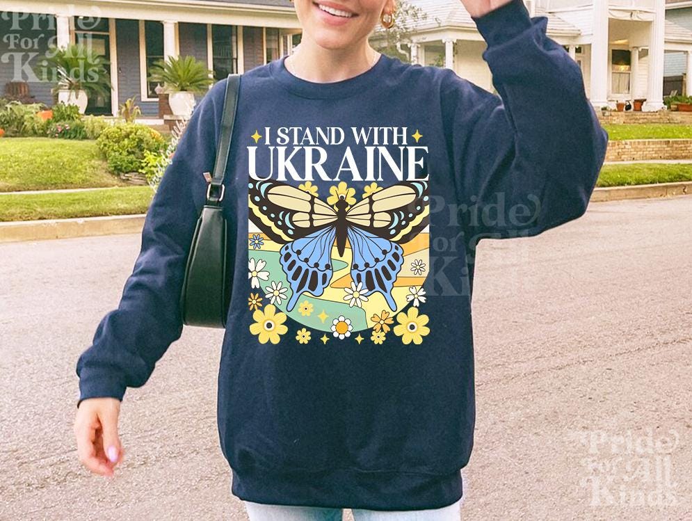 Support Ukraine | I stand with ukraine shirt | Ukraine sweatshirt | Ukraine art | ukraine sunflower gift | anti fascism | social justice