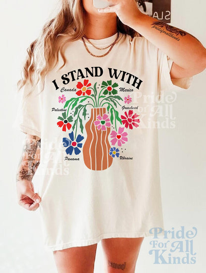 I stand with Canada Greenland Mexico Panama Gaza Ukraine shirt | Support Ukraine | liberal tshirt | anti fascism | Palestine sweatshirt |