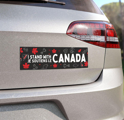 I stand with Canada | Je soutiens le Canada Sticker Car Magnet | car magnet liberal | feminist sticker | political car magnet canada sticker