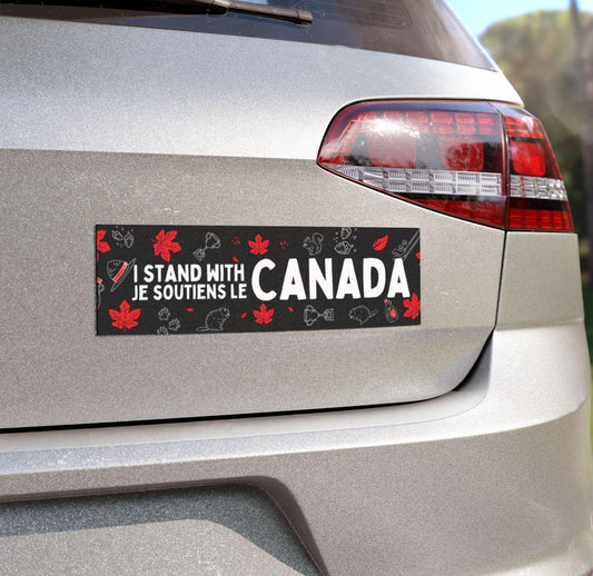 I stand with Canada | Je soutiens le Canada Sticker Car Magnet | car magnet liberal | feminist sticker | political car magnet canada sticker