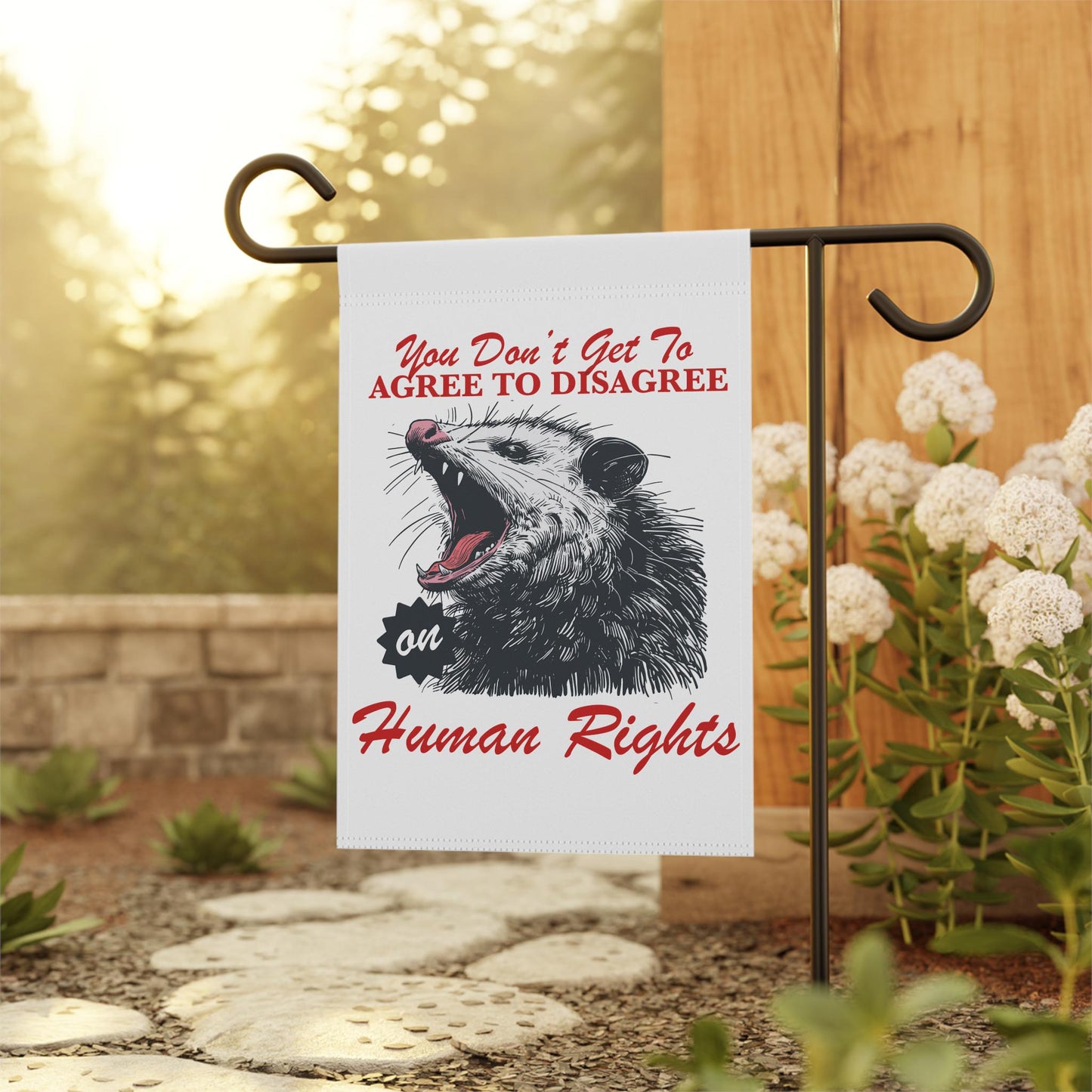 Agree to disagree on human rights flag | resist garden flag | fight fascism | anti capitalist | social justice | liberal garden flag | trans
