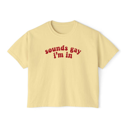 Sounds gay i'm in | pride crop top | gay crop top | funny lesbian | nonbinary shirt | trans art | bisexual crop top  | pride merch |
