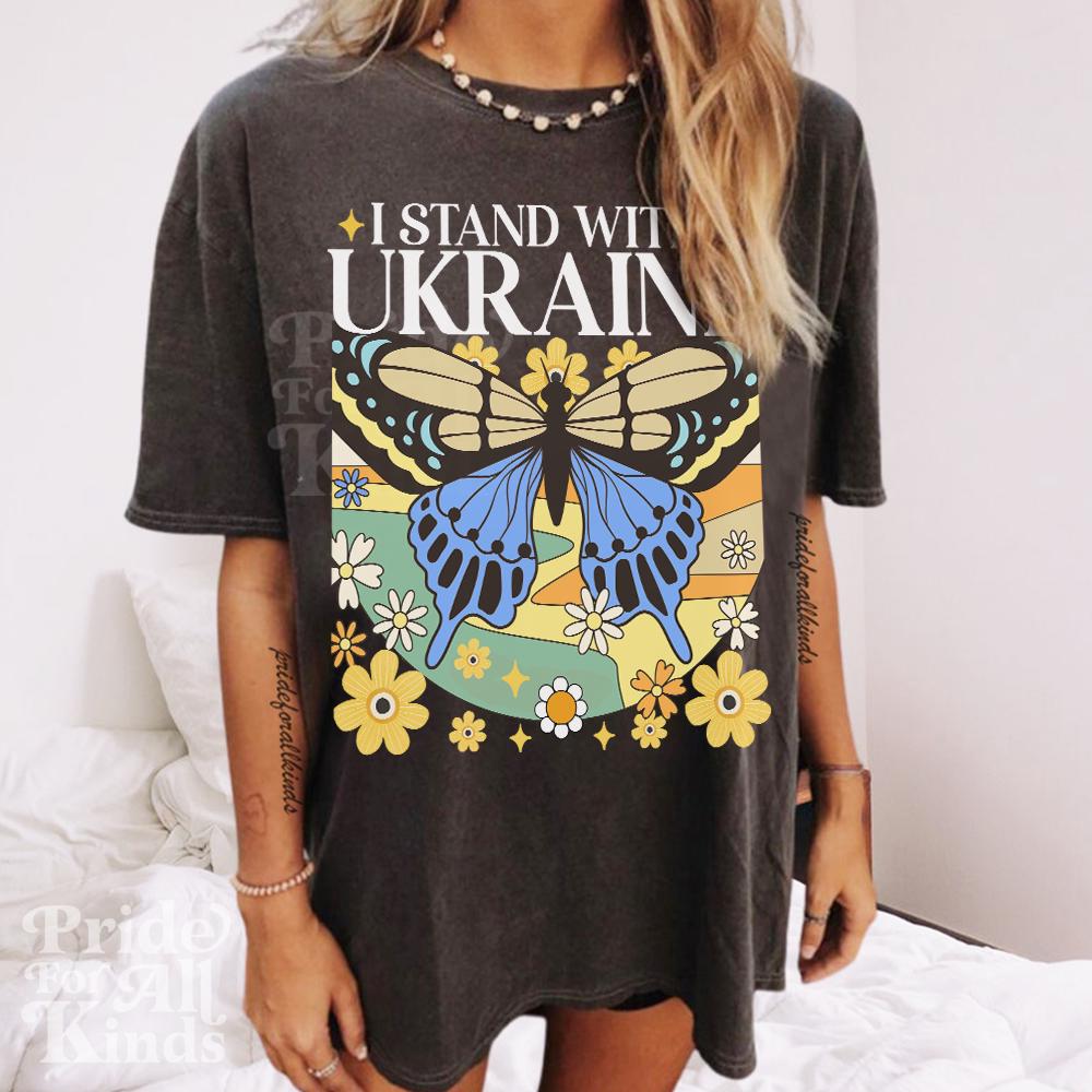 Support Ukraine | I stand with ukraine shirt | Ukraine sweatshirt | Ukraine art | ukraine sunflower gift | anti fascism | social justice
