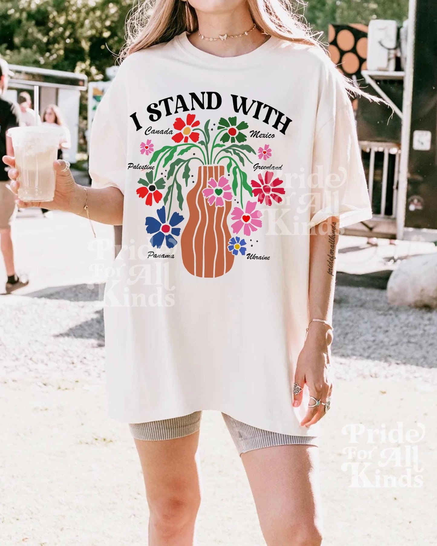 I stand with Canada Greenland Mexico Panama Gaza Ukraine  | Comfort Colors | Support Ukraine | Palestine | liberal tshirt | anti fascism