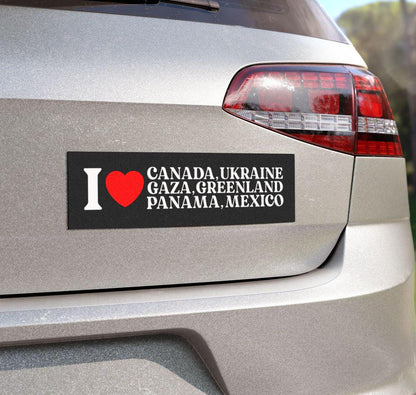 I stand with Canada Greenland Mexico Panama Ukraine Gaza car magnet or bumper sticker | Support Ukraine | car magnet liberal | political