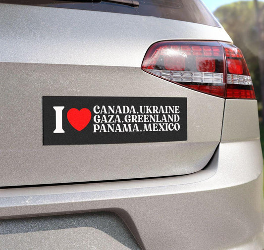 I stand with Canada Greenland Mexico Panama Ukraine Gaza car magnet or bumper sticker | Support Ukraine | car magnet liberal | political