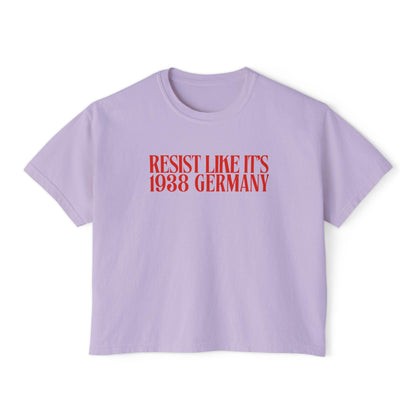 Resist like it's 1938 Germany crop top | boxy crop | fight fascism | feminist crop top | liberal tshirt | social justice crop top | leftist