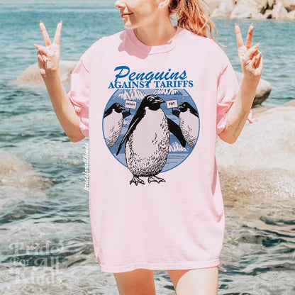 Penguins against tariffs | Comfort Colors  | Penguins against trump | tariff | resist tshirt | fight fascism | subtle anti trump | fdt shirt