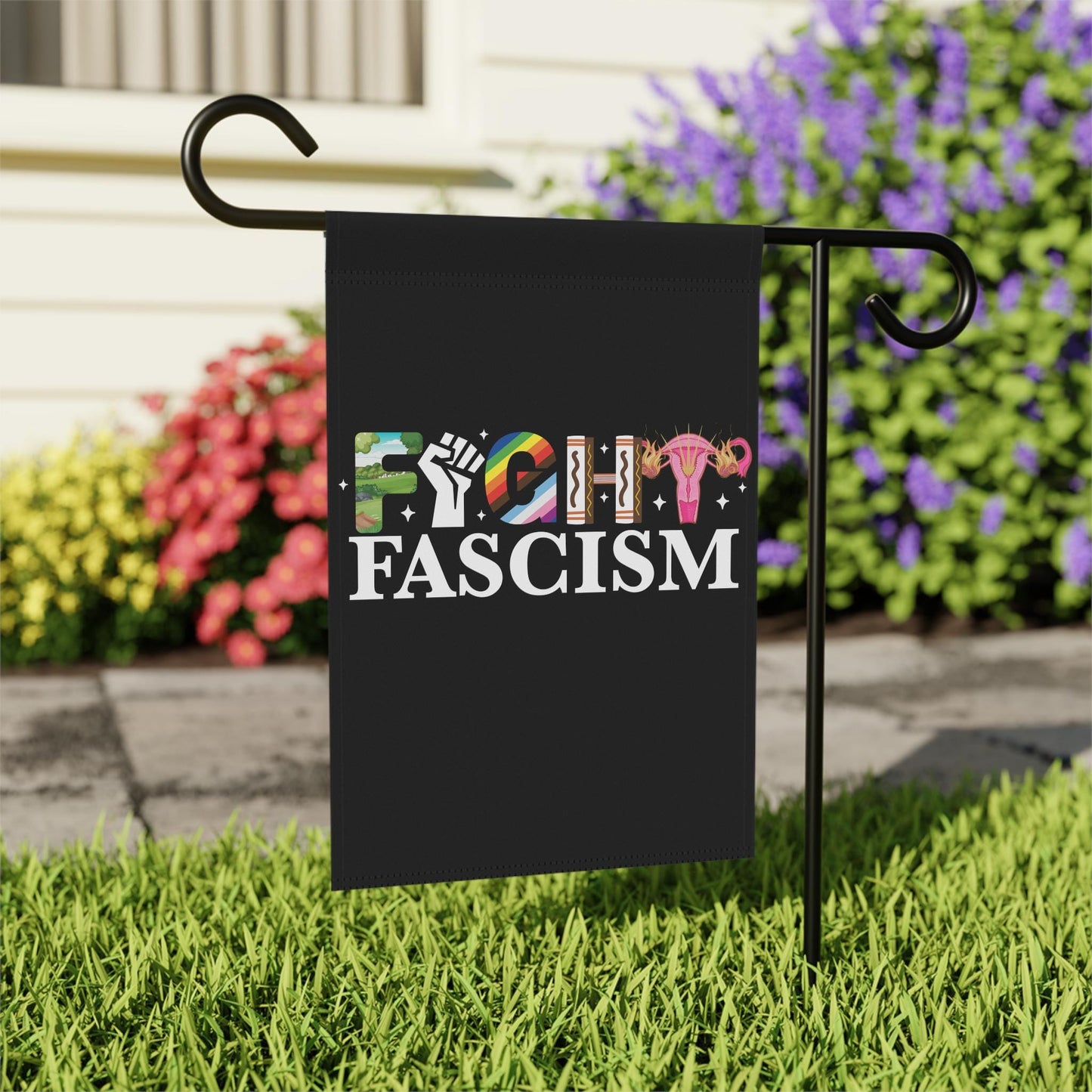 Fight fascism flag | resist flag | anti trump flag | liberal feminist human rights | anti capitalist | social justice | democrat flag |