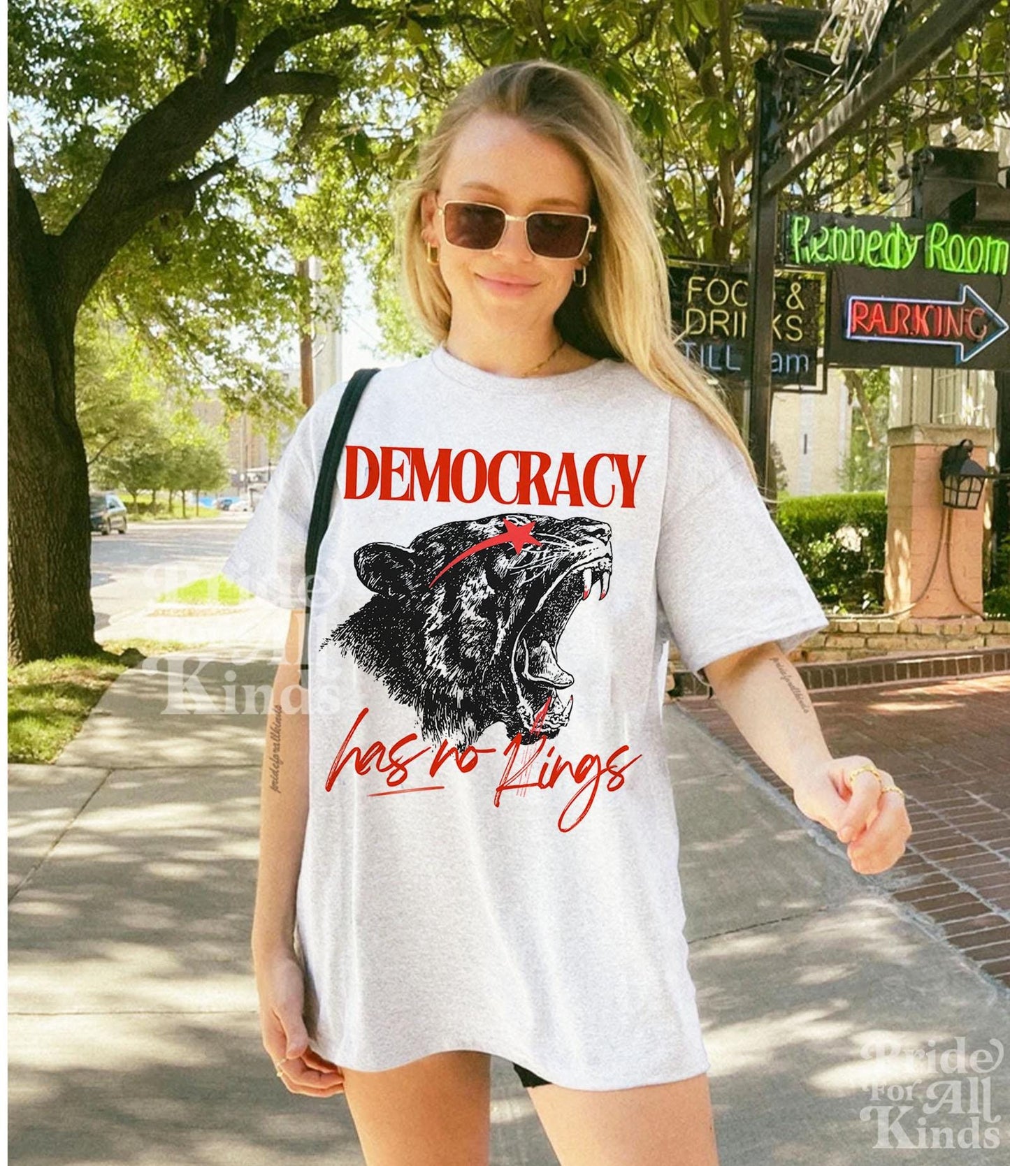 Democracy has no kings | no kings no masters | vive la resistance | anti capitalist | anti fascism | liberal | social justice | leftist