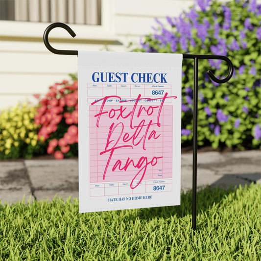 Foxtrot delta tango flag garden | fdt flag | subtle anti trump flag | liberal feminist human rights | liberal garden flag | social democrat