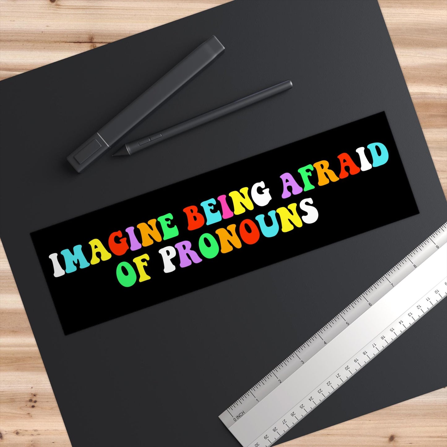 Imagine being afraid of pronouns car magnet or sticker | nonbinary gifts | nonbinary sticker | nonbinary parent | trans sticker | enby | ftm