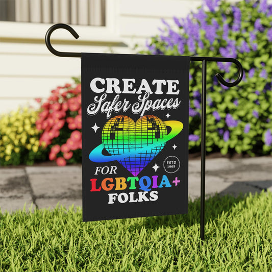 pride garden flag | trans flag | gay pride flag | lgbt pride flag | lesbian flag | Create safer spaces | protect queer youth | trans kids
