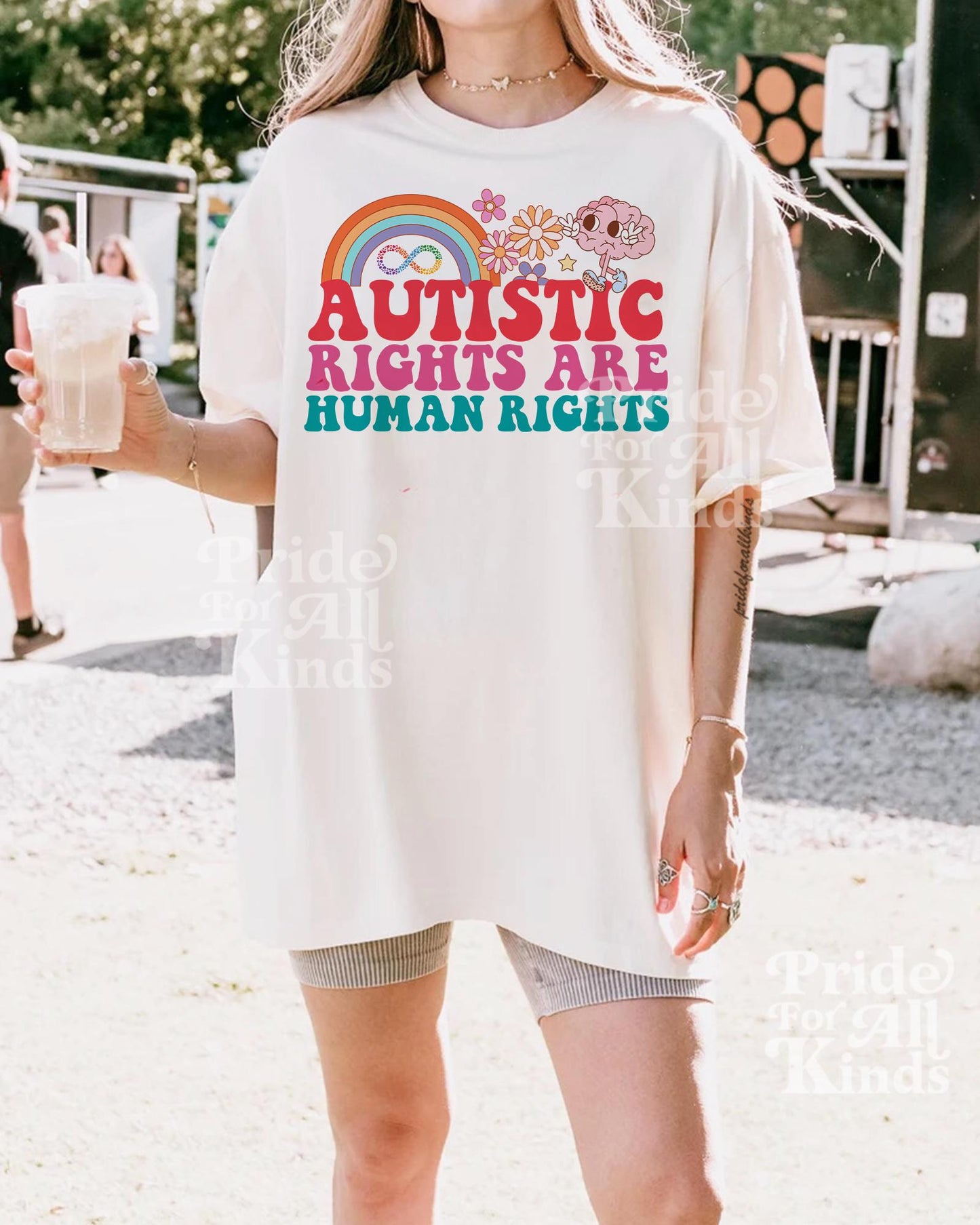 Comfort Colors Autistic rights are human rights | autism is not a disease | autism is not an epidemic | autism mama | audhd | bcba shirt