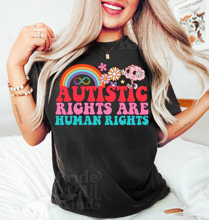 Autistic rights are human rights | autism is not a disease | not an epidemic | bcba shirt | autism awareness | neurodiversity | audhd | slp