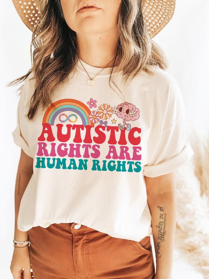 Autistic rights are human rights | autism is not a disease | not an epidemic | bcba shirt | autism awareness | neurodiversity | audhd | slp