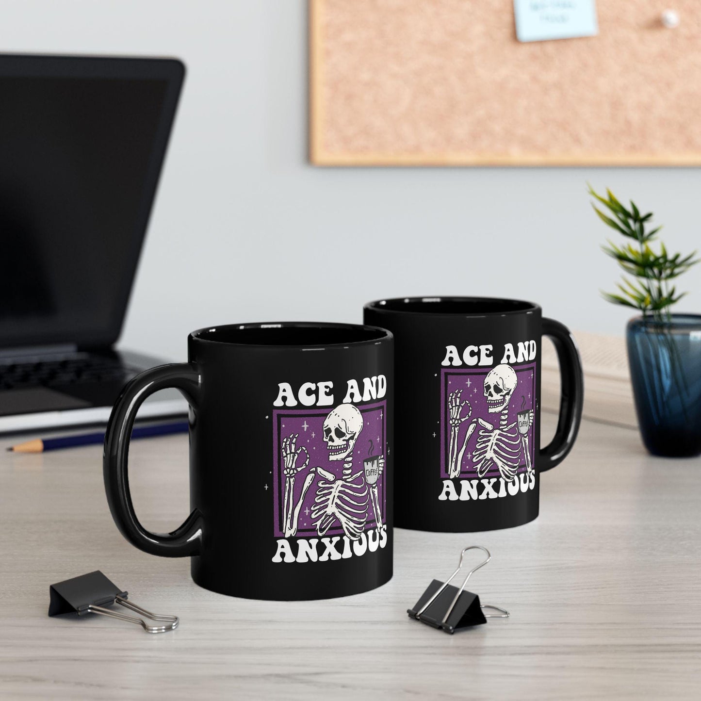 Ace and anxious mug | asexual mug | asexual gifts | aroace pride | lgbt pride mug | ace pride mug | ace pride gift | funny asexual | anxiety