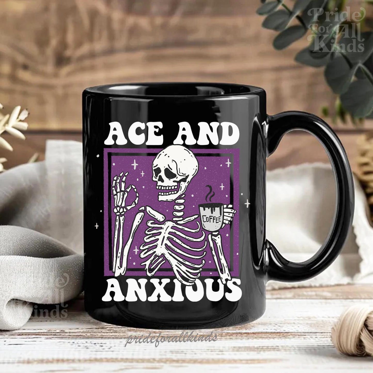 Ace and anxious mug | asexual mug | asexual gifts | aroace pride | lgbt pride mug | ace pride mug | ace pride gift | funny asexual | anxiety