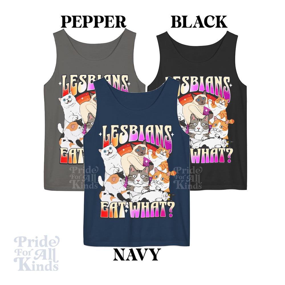 Lesbians eat what | lesbian tank top | pride tank top | gay tank top | lesbian pride shirt | sapphic pride | lgbt tank top | funny lesbian