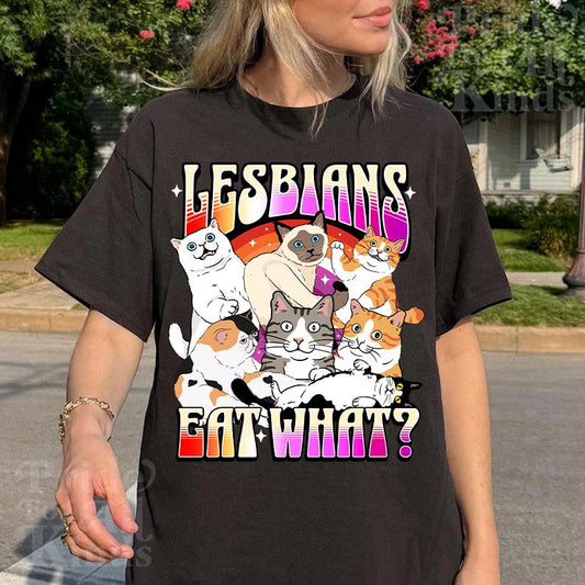 lesbians eat what | lesbian cat | lesbian fashion | lesbian art | lesbian pride shirt | sapphic pride | subtle pride | femme lesbian | masc