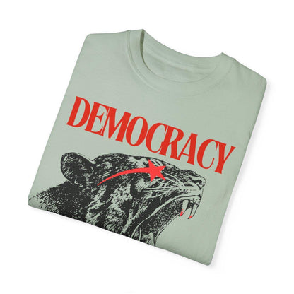 Democracy has no kings | comfort colors | no kings no masters | burn the patriarchy | anti fascism | resist | liberal tshirt |social justice