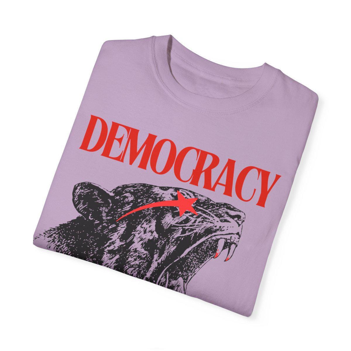 Democracy has no kings | comfort colors | no kings no masters | burn the patriarchy | anti fascism | resist | liberal tshirt |social justice