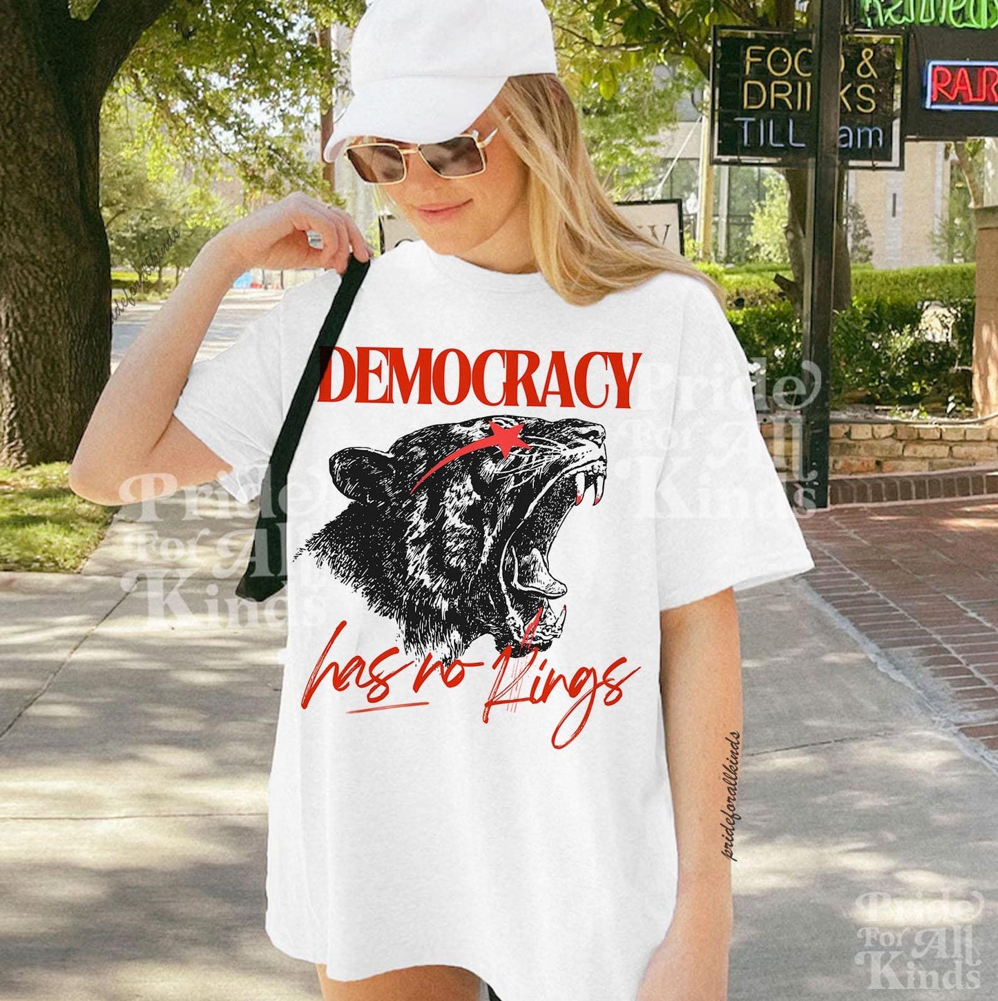 Democracy has no kings | no kings no masters | vive la resistance | anti capitalist | anti fascism | liberal | social justice | leftist