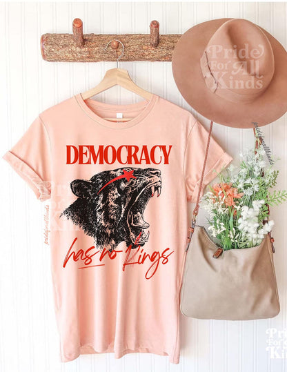 Democracy has no kings | no kings no masters | vive la resistance | anti capitalist | anti fascism | liberal | social justice | leftist