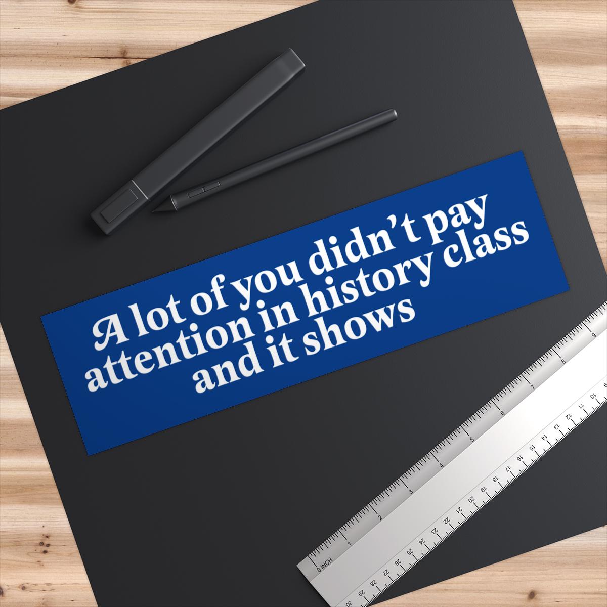 A lot of you didn't pay attention in history class and it shows car magnet or bumper sticker | political car magnet | car magnet liberal