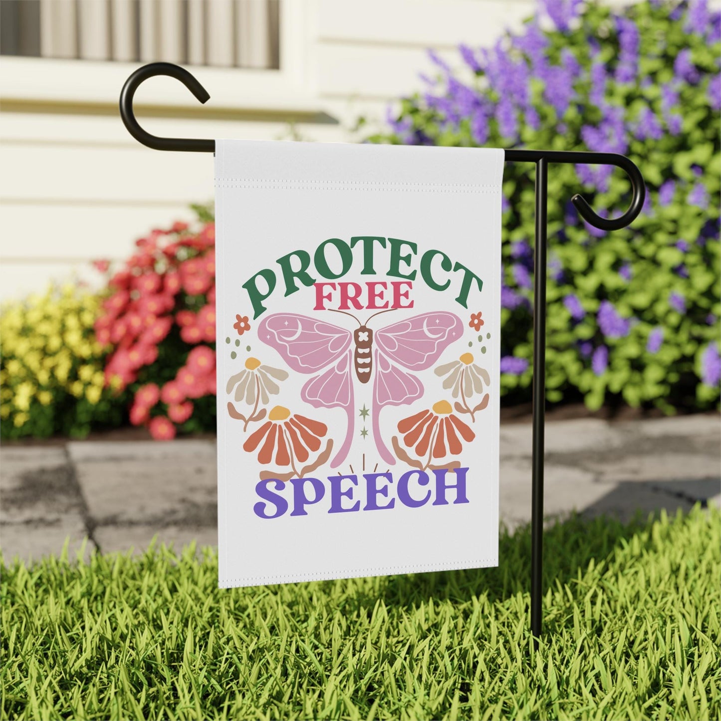 Protect free speech flag | political yard sign | anti trump flag | spring garden flag | fdt flag | liberal feminist human rights | leftist