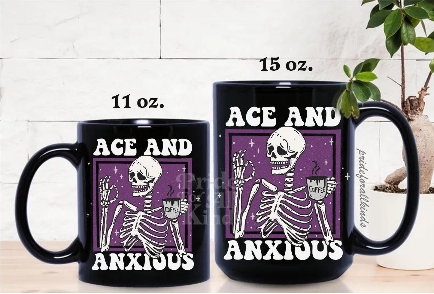 Ace and anxious mug | asexual mug | asexual gifts | aroace pride | lgbt pride mug | ace pride mug | ace pride gift | funny asexual | anxiety