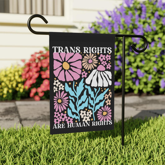 Trans rights are human rights flag | trans pride flag | pride garden flag | trans art | trans flag | transgender gift | transgender ftm
