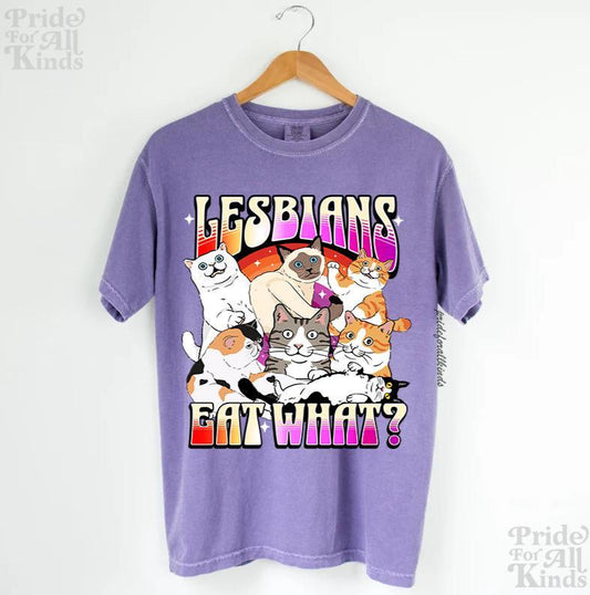 Lesbians eat what shirt | lesbian pride shirt | femme lesbian shirt | funny pride shirt | subtle lesbian shirt | cottagecore lesbian sapphic